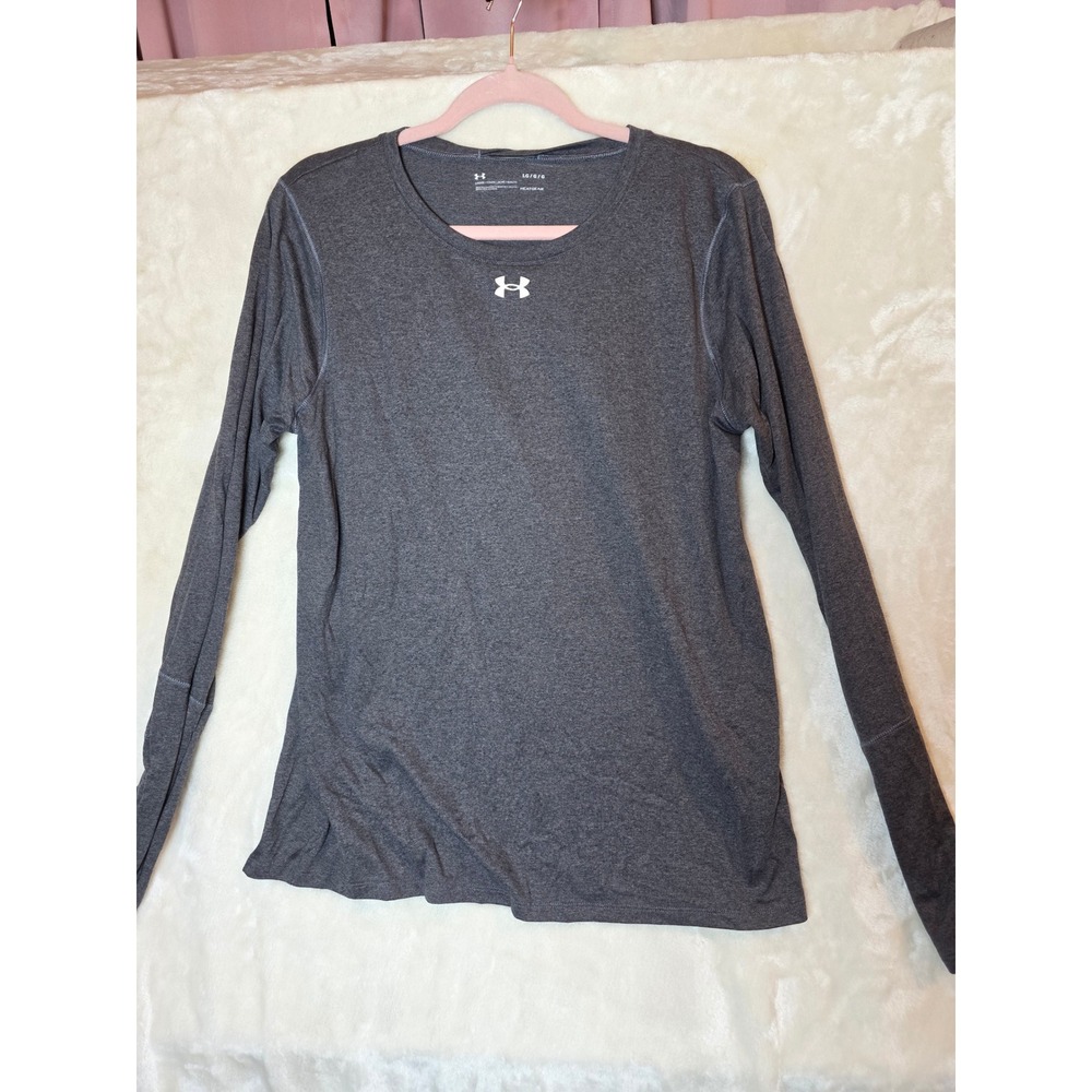 Under Armour Womens HeatGear Loose Long Sleeve Shirt Gray Heather Large LG